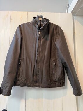 Made in Italy - 🇮🇹 Men's Brown Zip-Up Bomber Jacket with detachable wool vest
